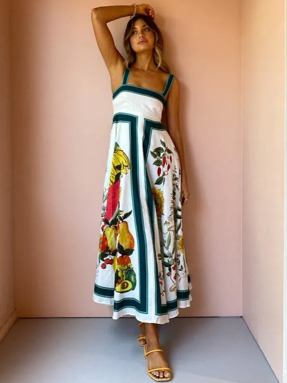Alemais Frutta Linen Midi Dress